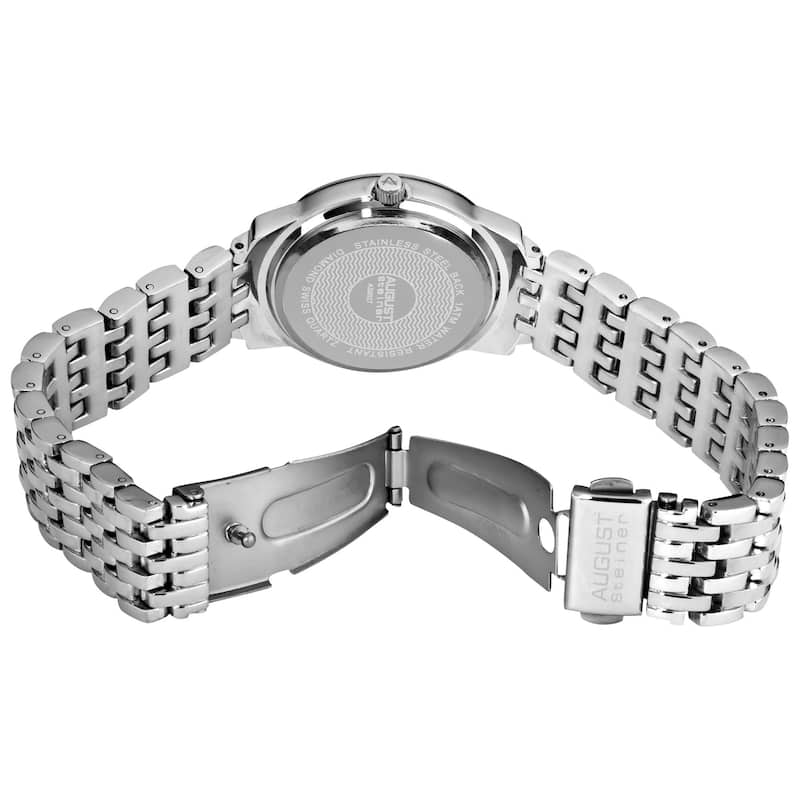 August Steiner Women's Dazzling Diamond Bracelet Watch Set