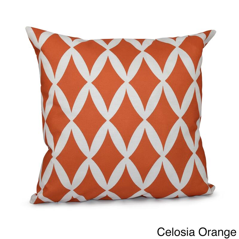 16x16-inch Geometric Decorative Throw Pillow - Celosia Orange