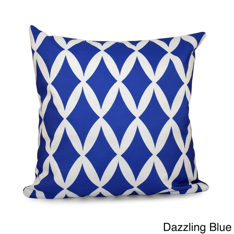 16x16-inch Geometric Decorative Throw Pillow - Dazzling Blue