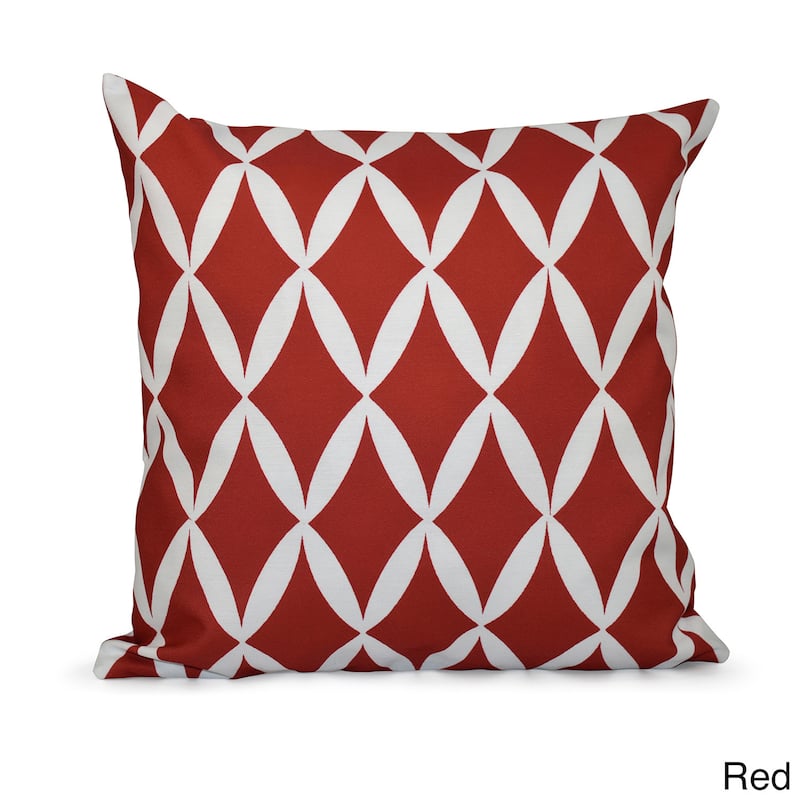 16x16-inch Geometric Decorative Throw Pillow - Red