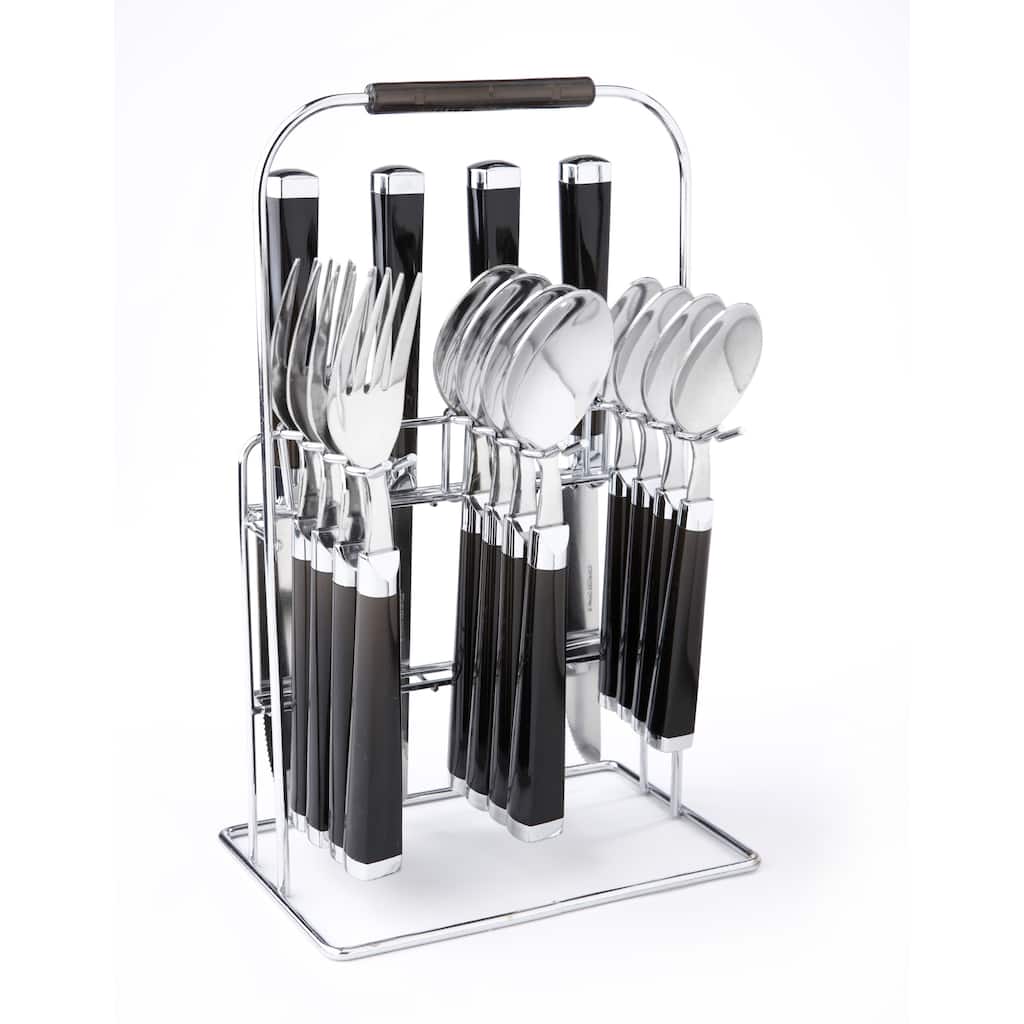 Cambridge 'Temptation' Black 16-piece Flatware Set