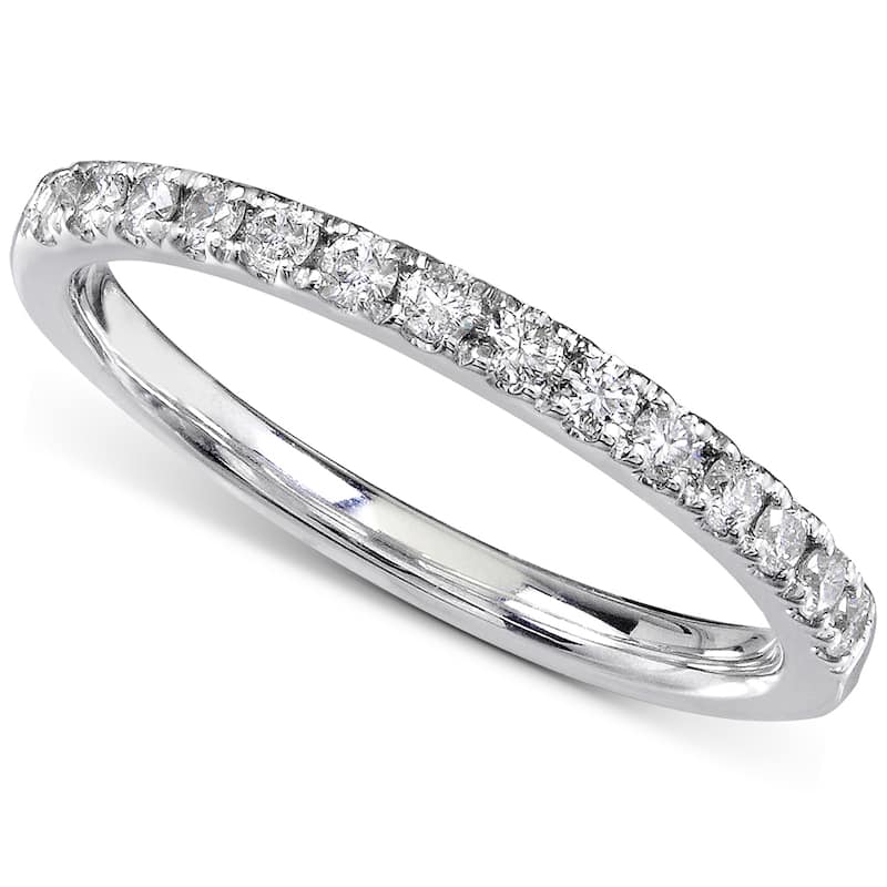 Kobelli 0.3 Carats Natural Diamond 14k Solid Gold Half Eternity Wedding Band