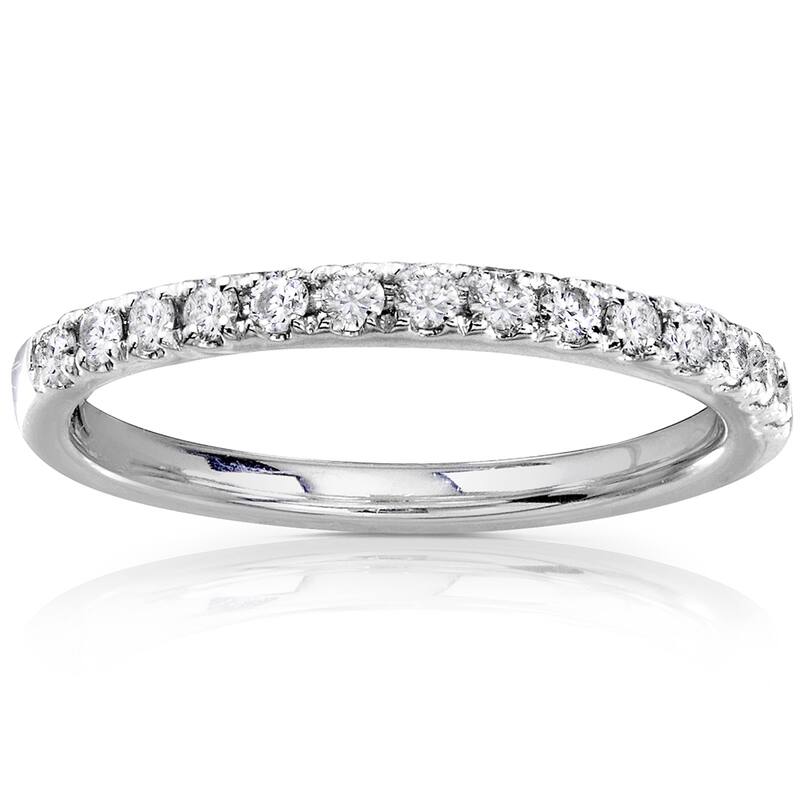 Kobelli 0.3 Carats Natural Diamond 14k Solid Gold Half Eternity Wedding Band - 4