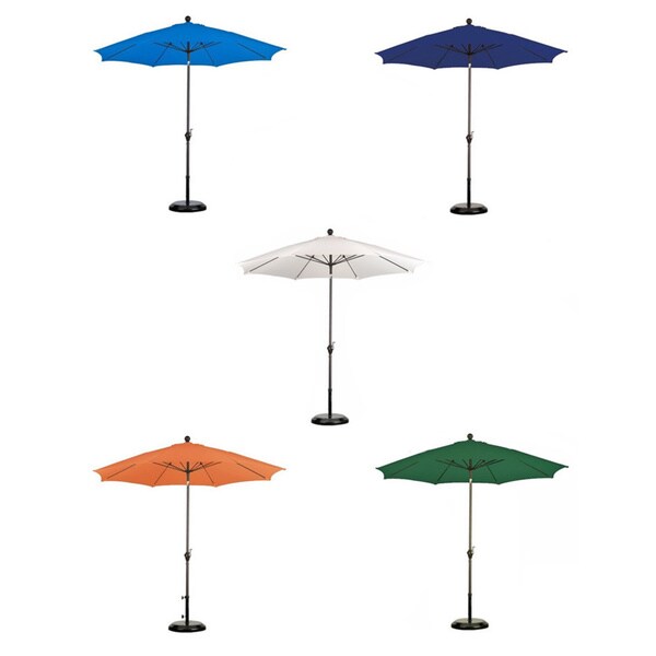 Poly Aluminum Crank and Tilt 9-foot Patio Umbrella with Base