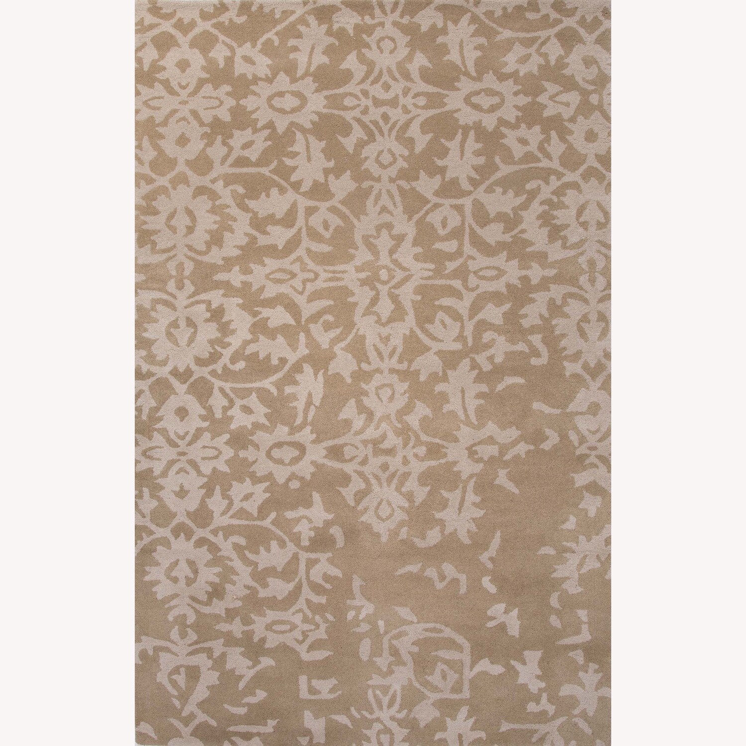 Hand Tufted Abstract Pattern Beige/white Wool Rug (8x10)