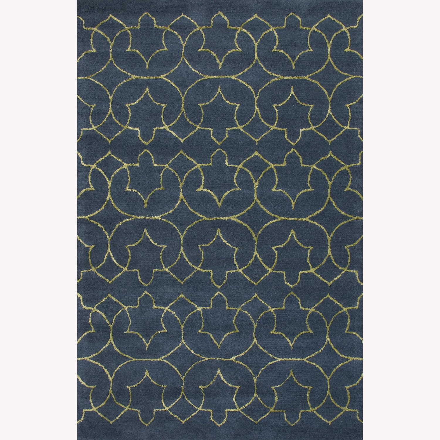 Hand Tufted Abstract Pattern Blue/green Wool/art Silk Rug (5x8)