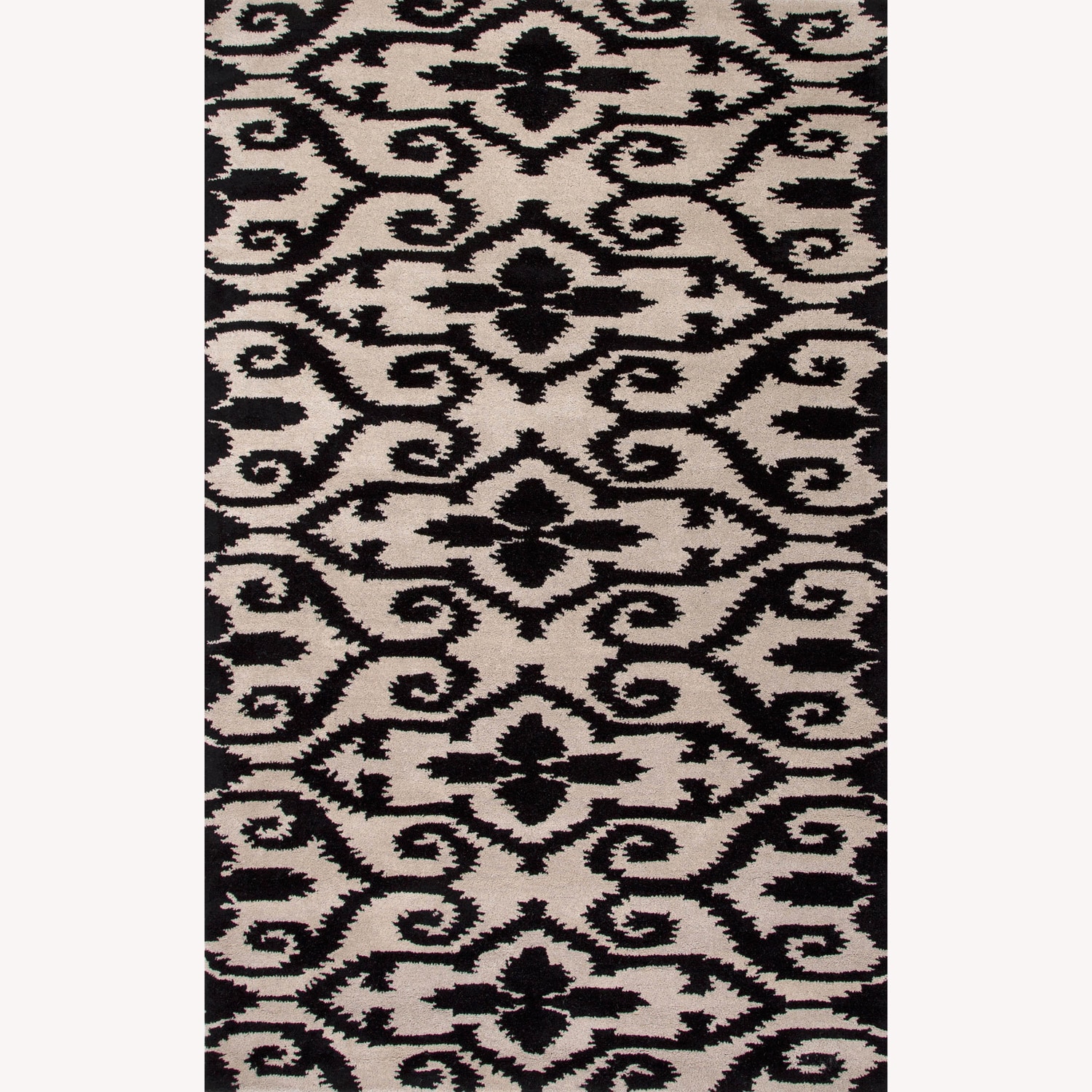 Hand tufted Floral Pattern Ivory/grey Wool Rug (5x8)