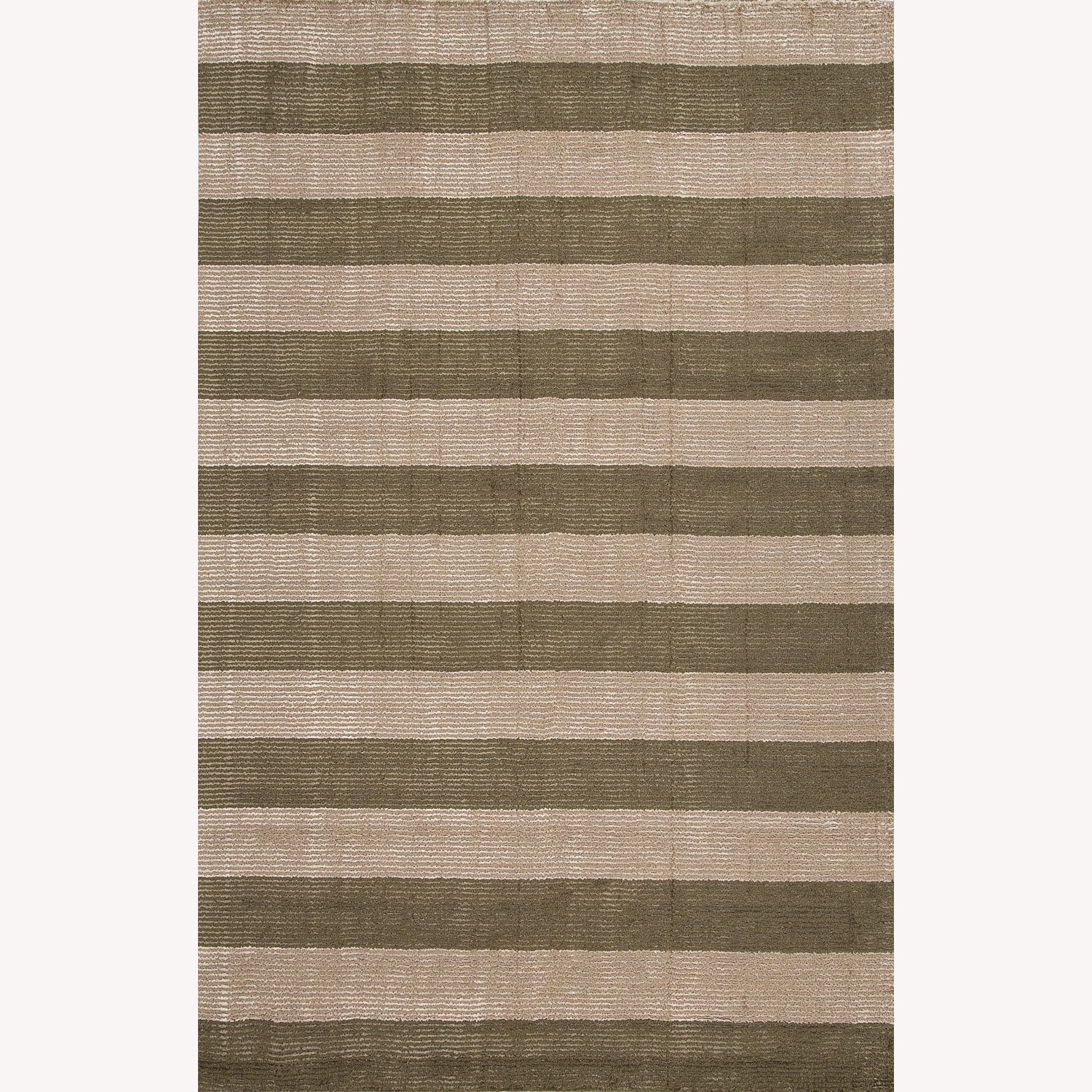Hand tufted Geometric Pattern Green/beige Wool/art Silk Rug (8x10)