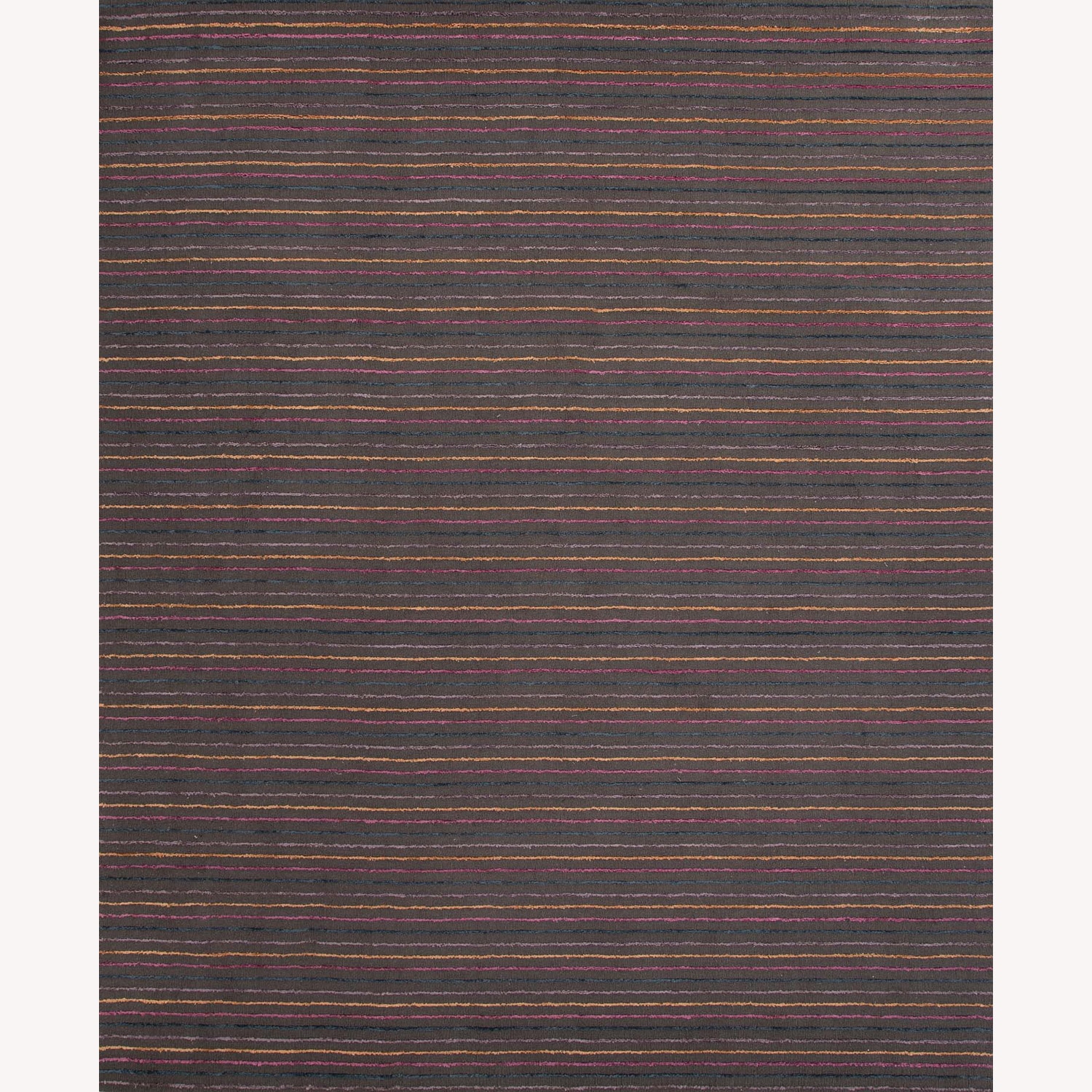 Hand tufted Floral Pattern Gray/black Wool/art Silk Rug (8x10)