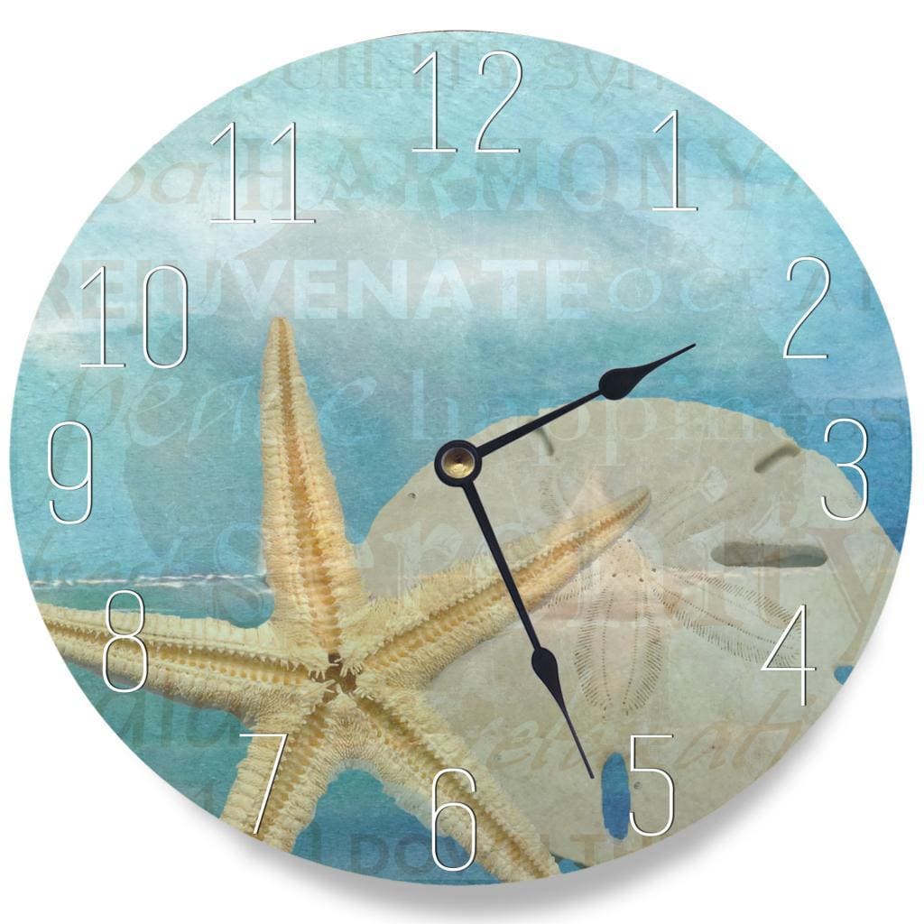 Download Shop Beach Starfish Light Blue Typography Clock - Free ...