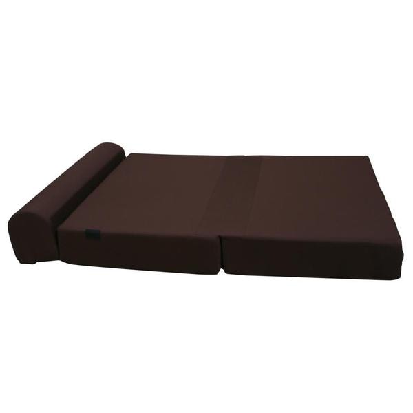 Shop Large 6-inch thick Brown Tri-fold Foam Bed / Couch - Overstock ...