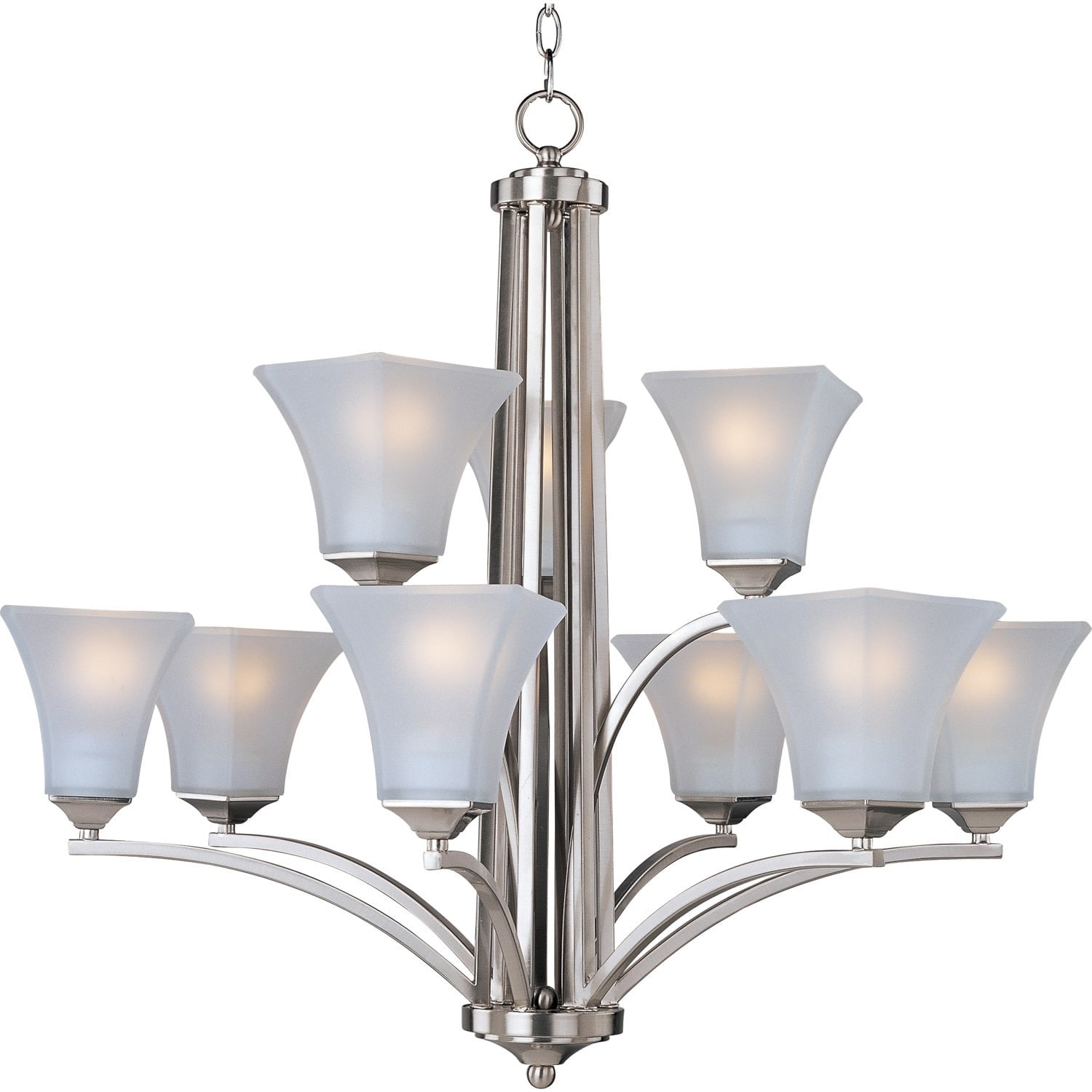 Aurora 9 light Satin Nickel Multi tier Chandelier