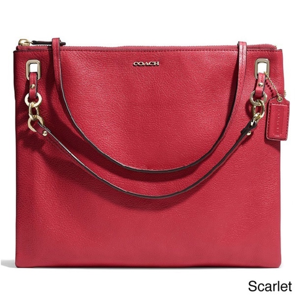 Coach 'Madison' Scarlet Leather Convertible Hippie Bag