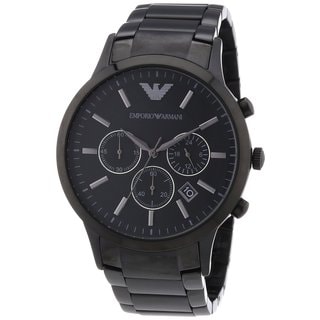 armani watches ar2453 gents black stainless steel watch