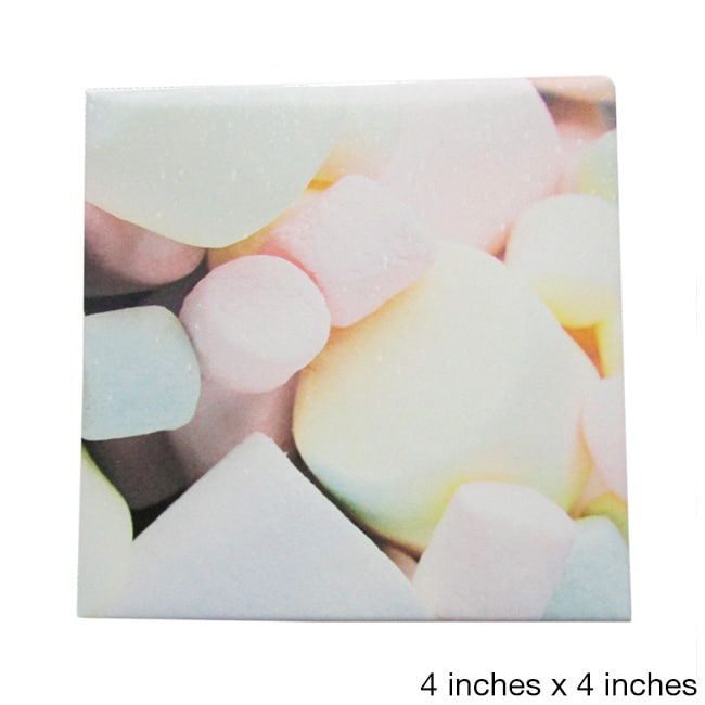 Ceramic Wall Tile Marshmallow Multi colored Print (pack Of 20)