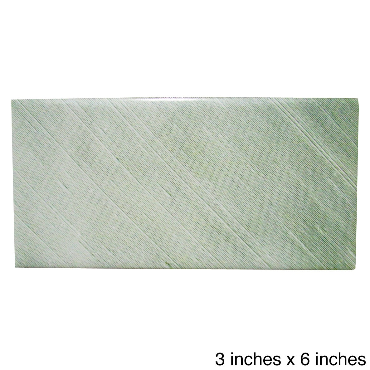 Modern Ceramic Wall Tile Green Textile Pattern (pack Of 20)