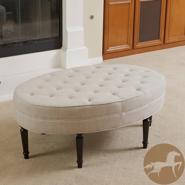 Christopher Knight Home Fielding Light Beige Fabric Ottoman Christopher Knight Home Ottomans