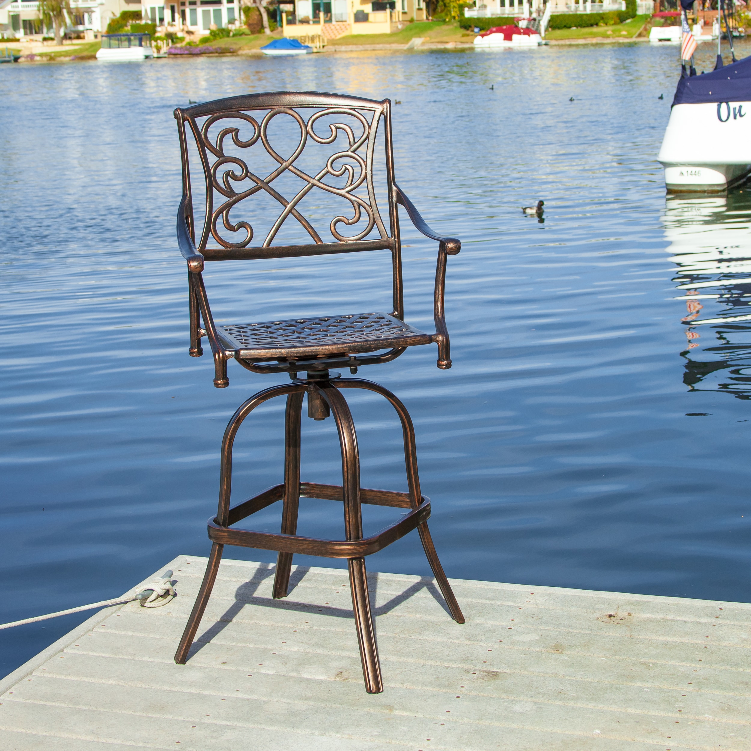 Christopher Knight Home Sahara Shiny Copper Bar Stool (single)