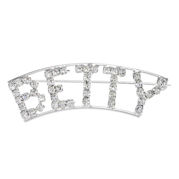 Detti Originals Silver BONNIE Crystal Name Pin