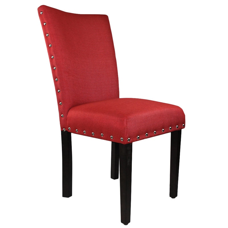 Arbonni Modern Parson Red Upholstery Chairs (set Of 2)