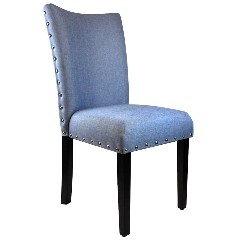 Arbonni Modern Parson Blue Upholstery Chairs (set Of 2)