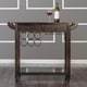 preview thumbnail 4 of 7, Carrick Transitional Dark Walnut Wood 2-Drawer Kitchen Cart with Wine Rack on Wheels by Copper Grove