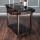 preview thumbnail 5 of 7, Carrick Transitional Dark Walnut Wood 2-Drawer Kitchen Cart with Wine Rack on Wheels by Copper Grove
