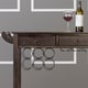 preview thumbnail 6 of 7, Carrick Transitional Dark Walnut Wood 2-Drawer Kitchen Cart with Wine Rack on Wheels by Copper Grove