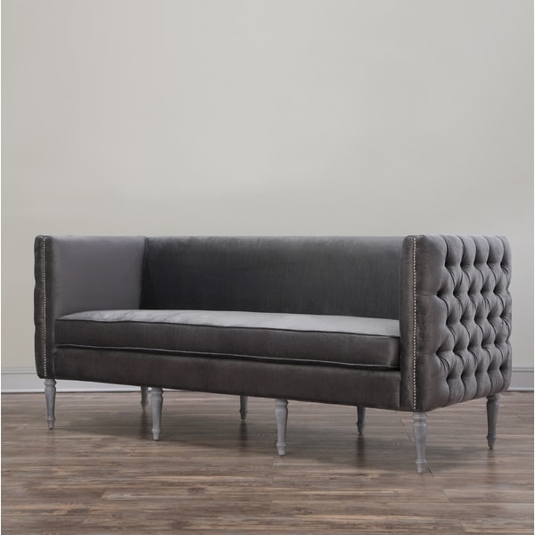 Bryn Grey Velvet Sofa   16063040 Great