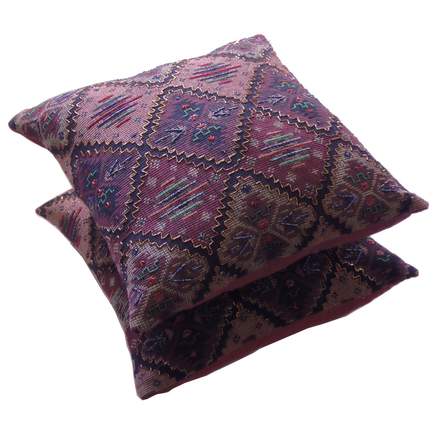 Shop Celebration Beaded Jacquard Tapestry Decorative Pillow (Set of 2