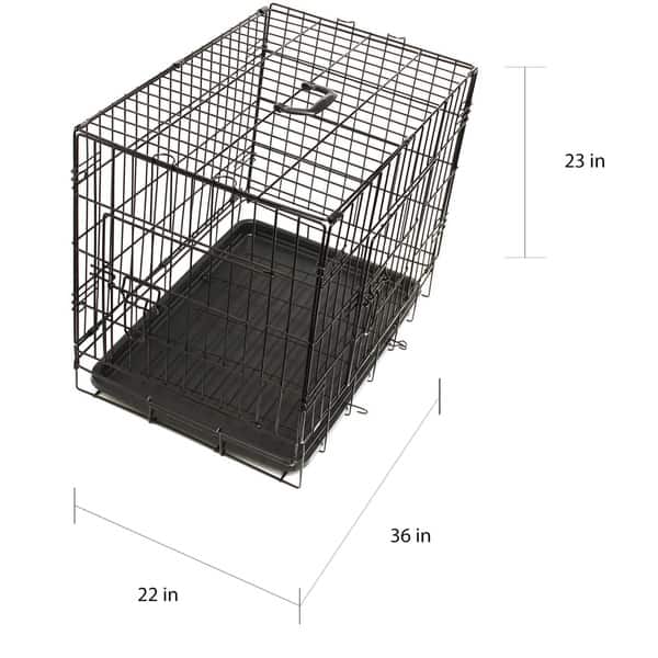 Shop Oxgord Double Door Black Metal Pet Crate Free Shipping On