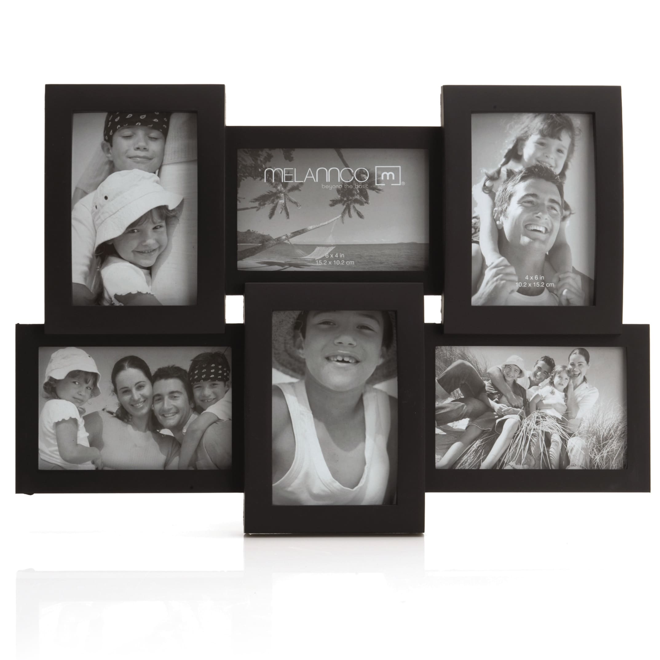 Melannco Melannco Black 6 opening Frame (three 6x4 inch, Three 4x6 inch) Black Size Other