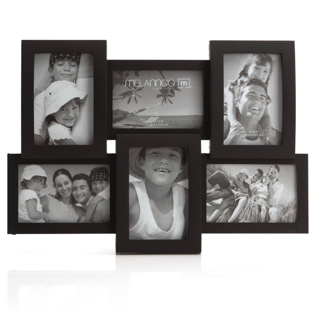 Melannco Black 6-opening Frame (Three 6x4-inch, three 4x6-inch)
