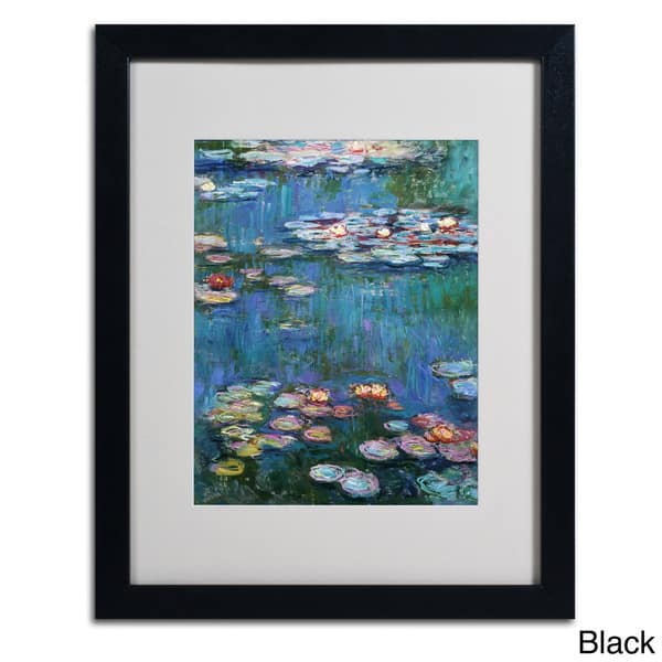 Claude Monet 'Waterlilies Classic' Framed Matted Art - Overstock - 8838012