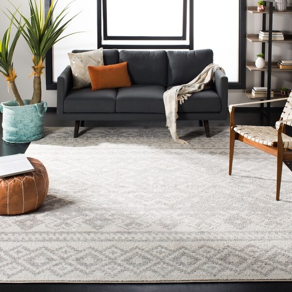 Safavieh Adirondack Dixie Rustic Lodge Ivory/ Silver Rug - 9' x 12'