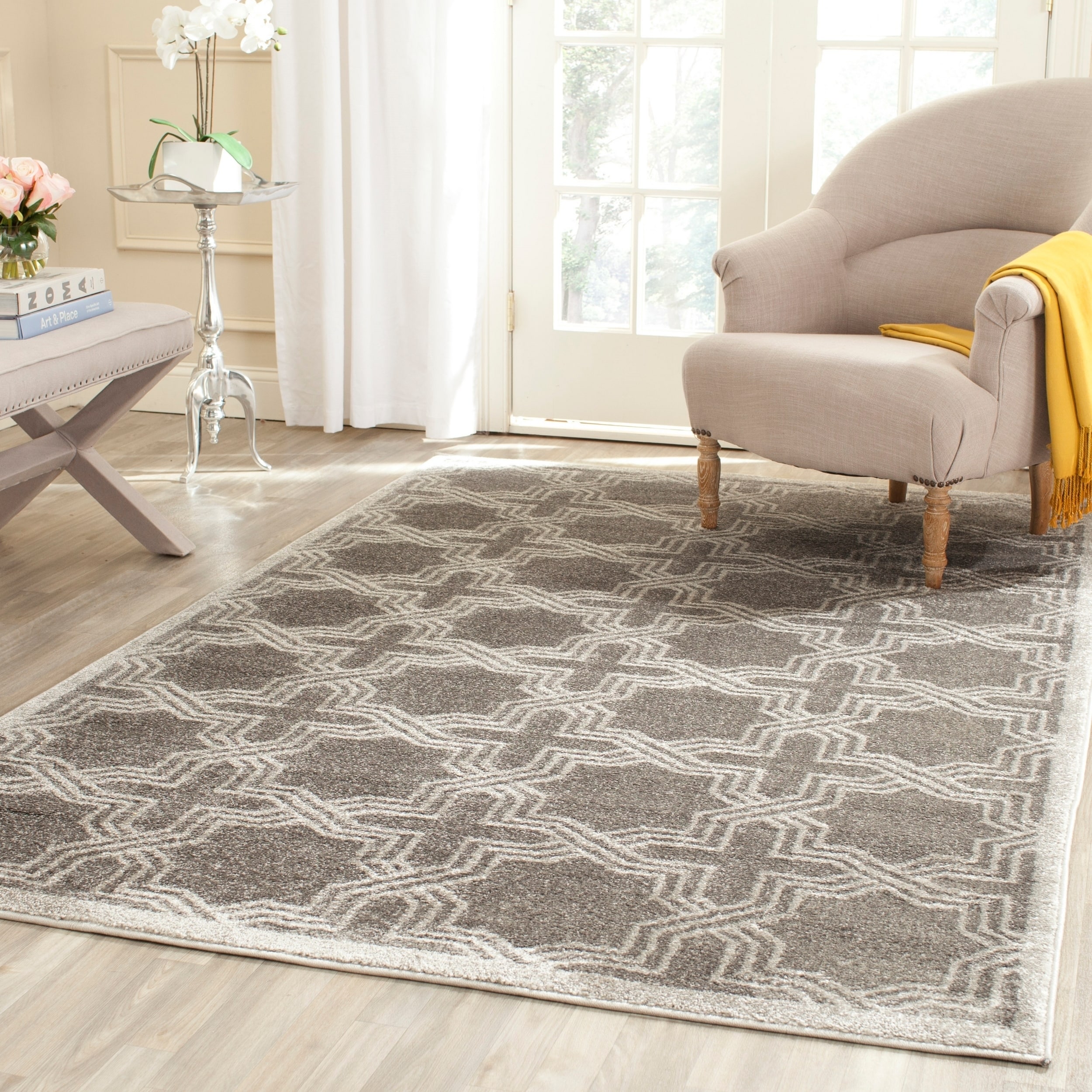 Shop Safavieh Amherst Indoor/ Outdoor Grey/ Light Grey Rug 8' x 10