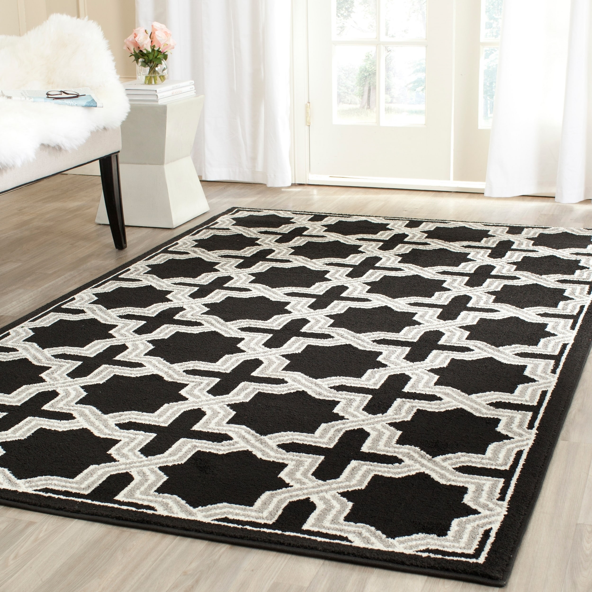 Safavieh Amherst Indoor/ Outdoor Anthracite/ Grey Rug (5 X 8)