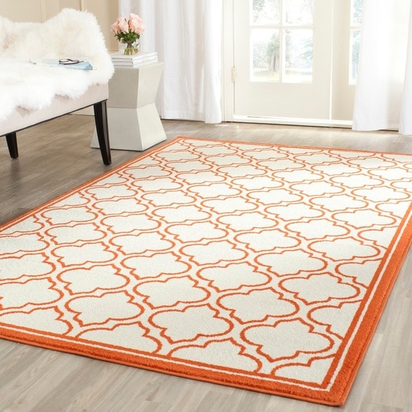 Safavieh Amherst Indoor/ Outdoor Ivory/ Orange Rug (4 x 6)