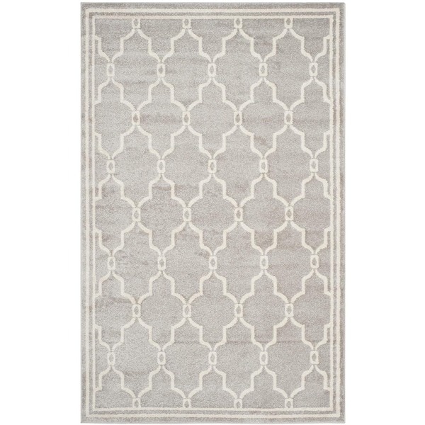 Safavieh Amherst Indoor/ Outdoor Light Grey/ Ivory Rug 4' x 6' Free