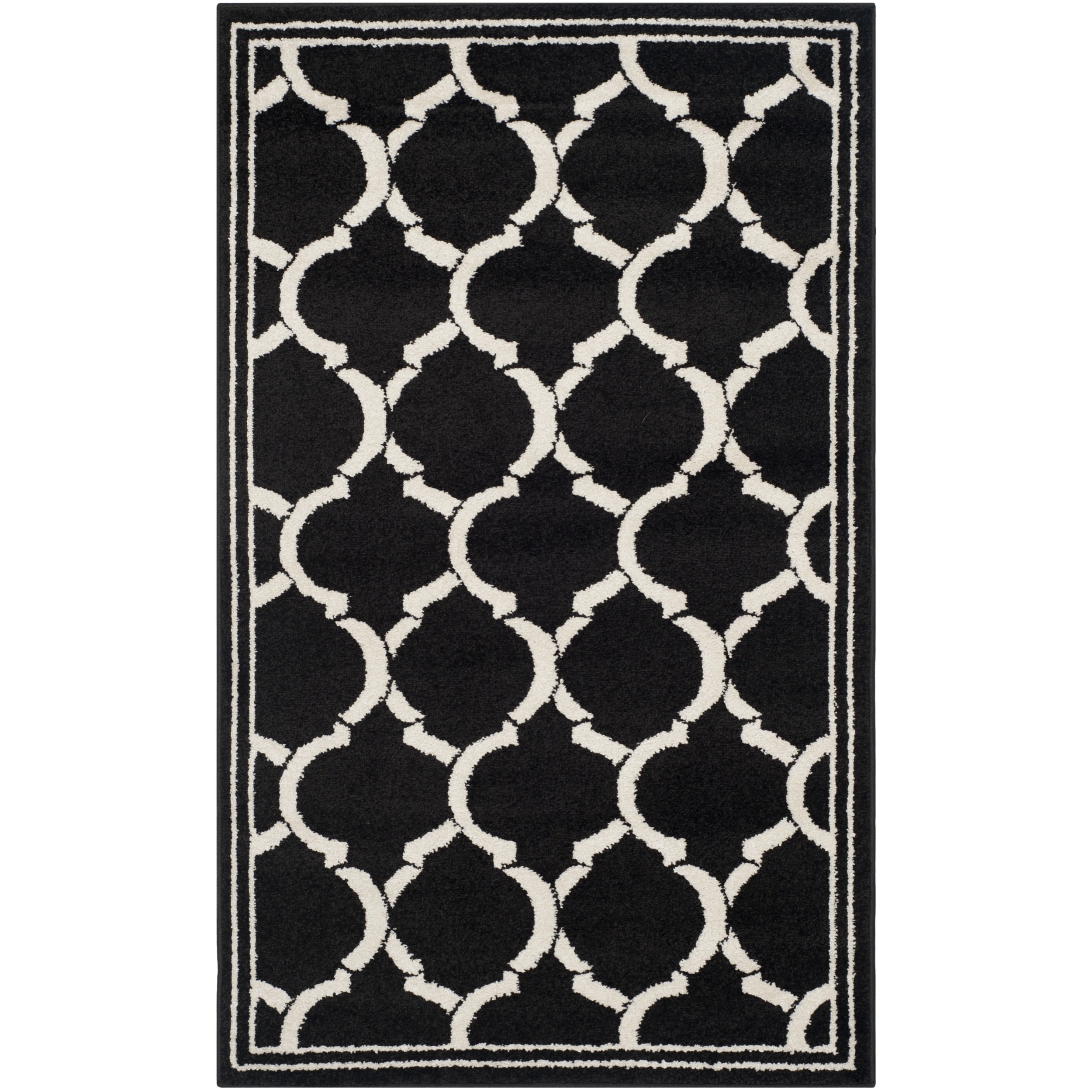 Safavieh Amherst Indoor/ Outdoor Anthracite/ Ivory Rug (4 X 6)