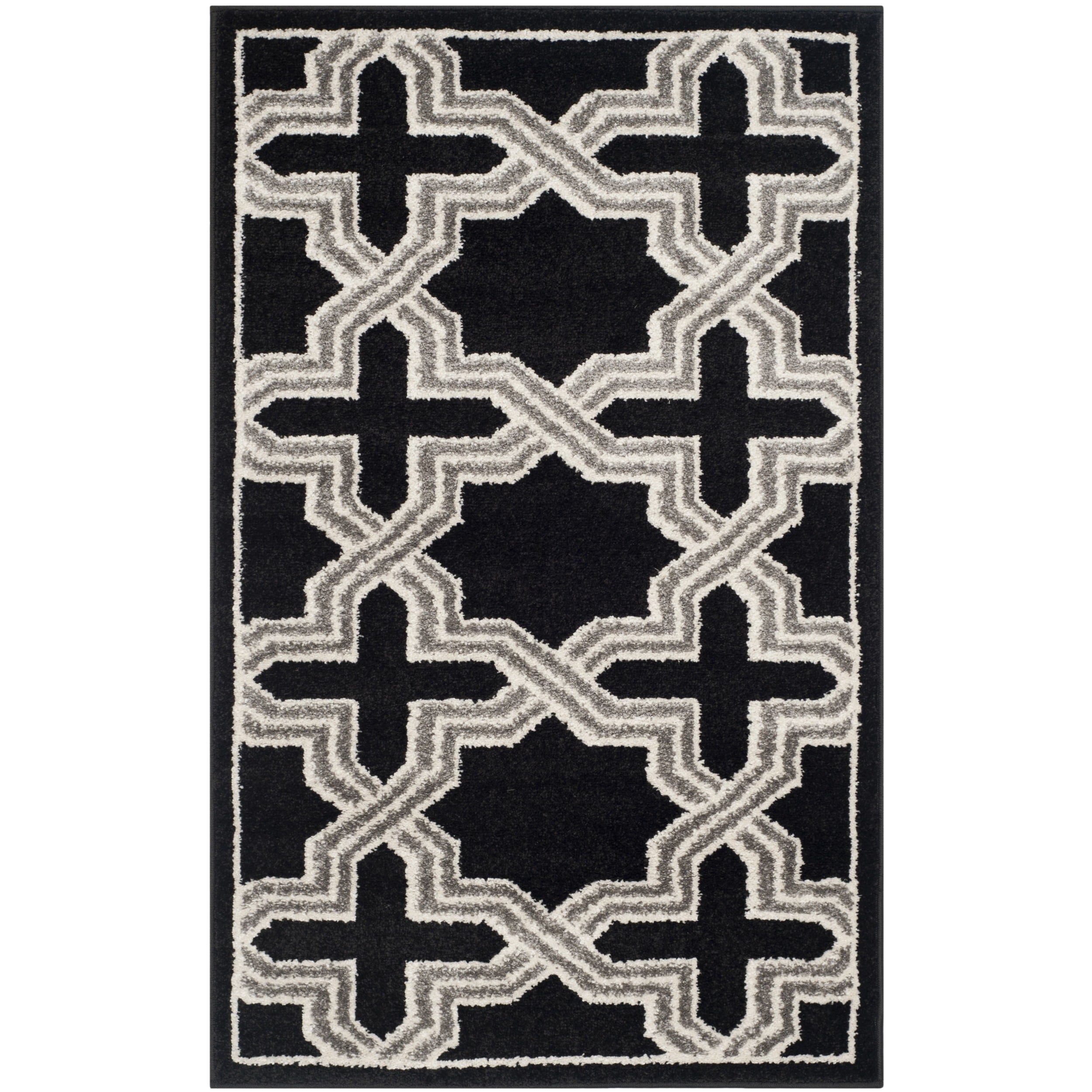 Safavieh Amherst Indoor/ Outdoor Anthracite/ Grey Rug (26 X 4)