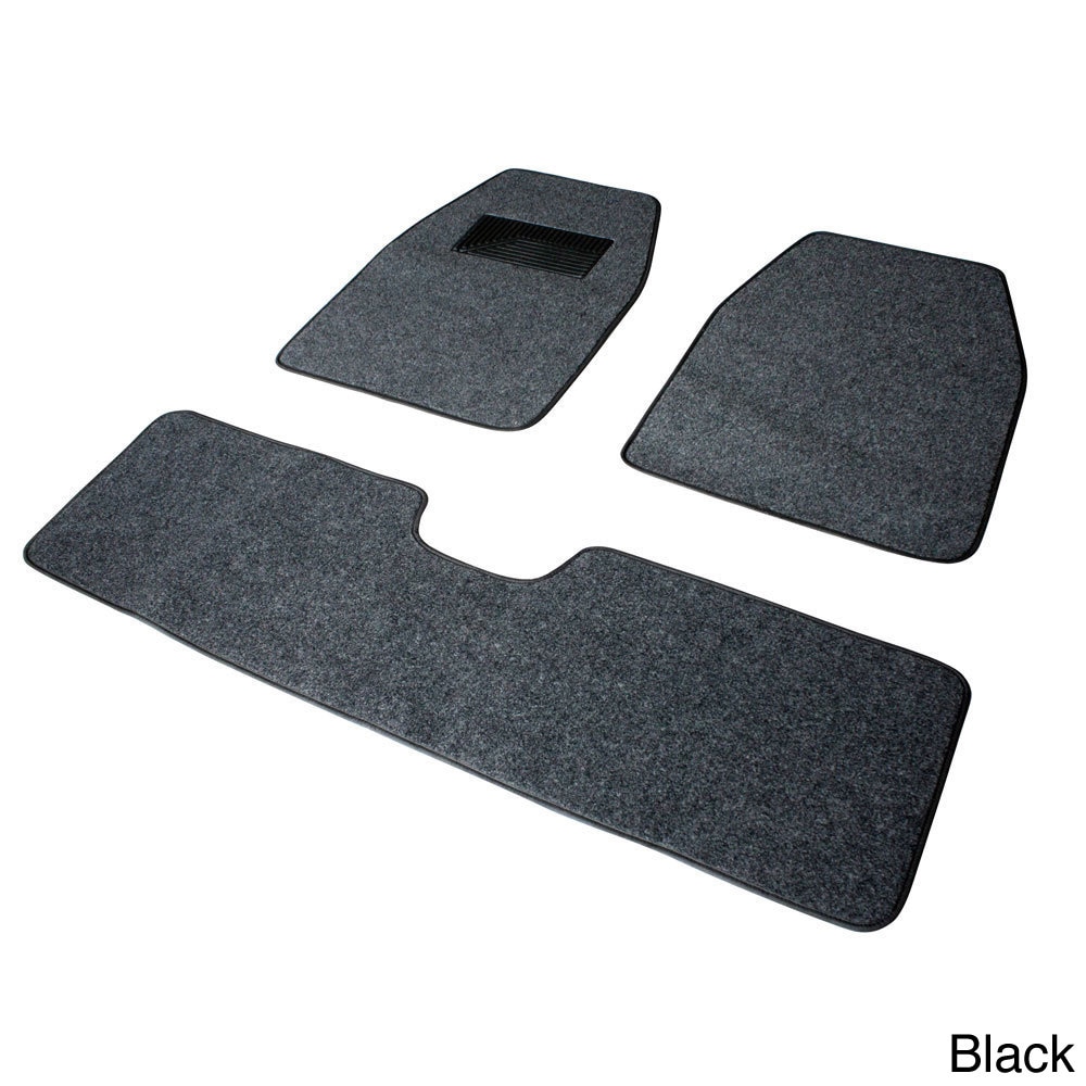 Oxgord Solid Color Rugged Suv, Van, Truck 3 piece Floor Mat Set