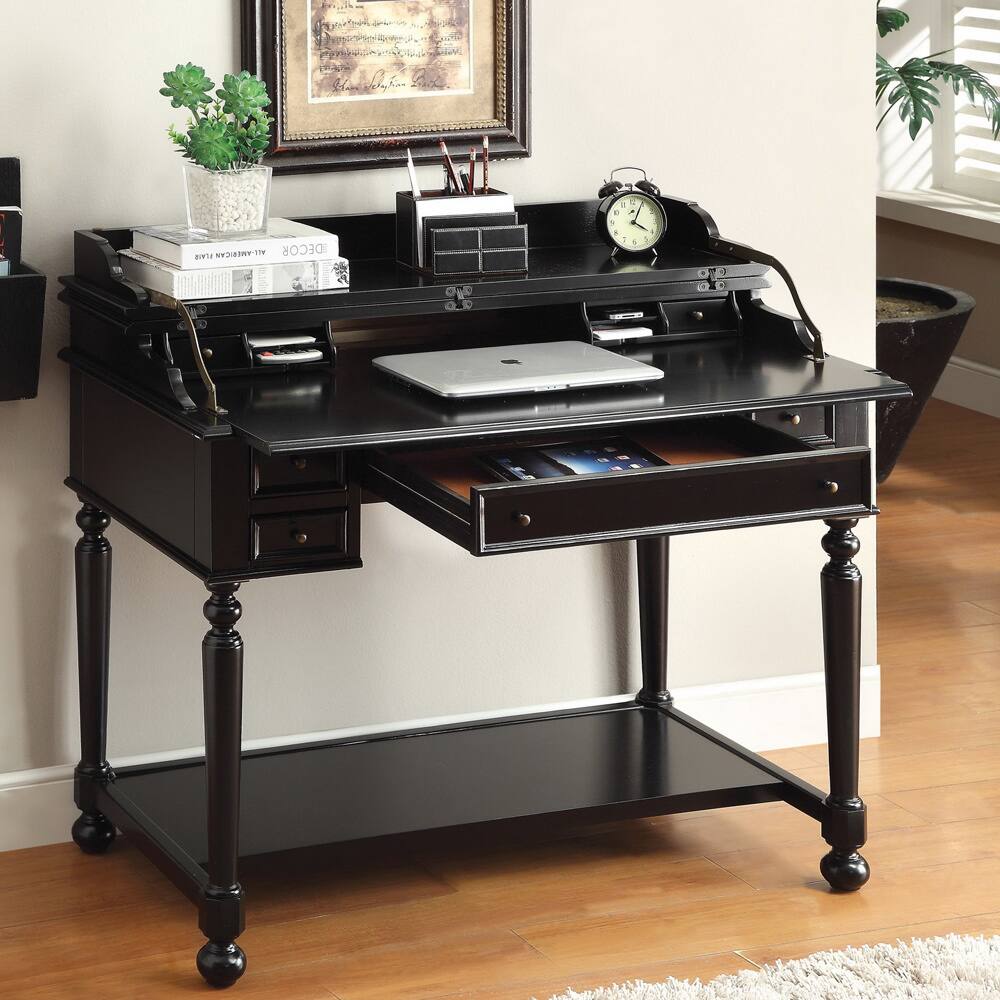 Furniture of America Dredg Traditional Black 42-inch Writing Desk
