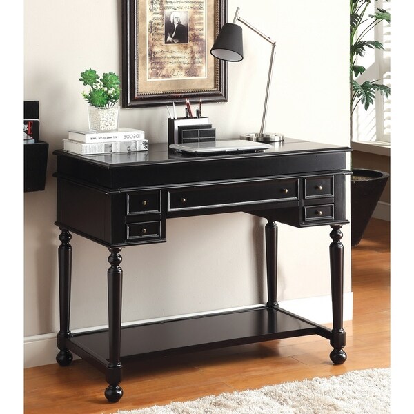 Shop Furniture of America Dredg Traditional Black 42-inch Writing Desk ...