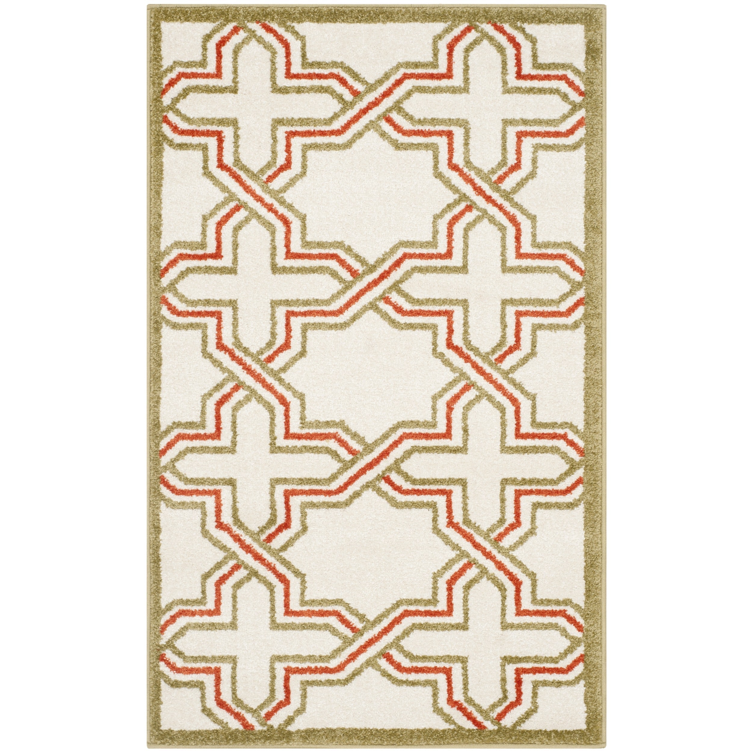 Safavieh Amherst Indoor/ Outdoor Ivory/ Light Green Rug (26 X 4)