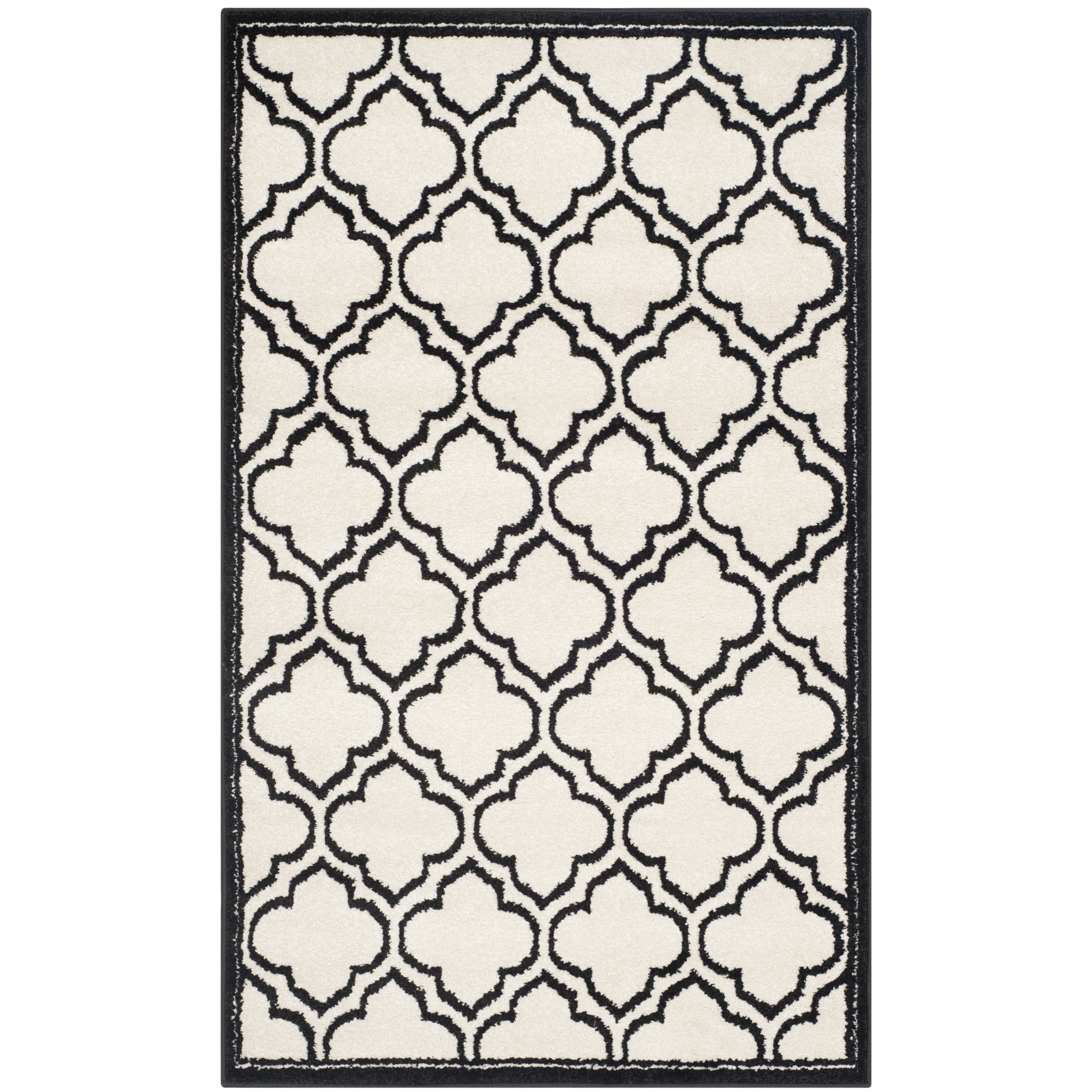 Safavieh Amherst Indoor/ Outdoor Ivory/ Anthracite Rug (3 X 5)