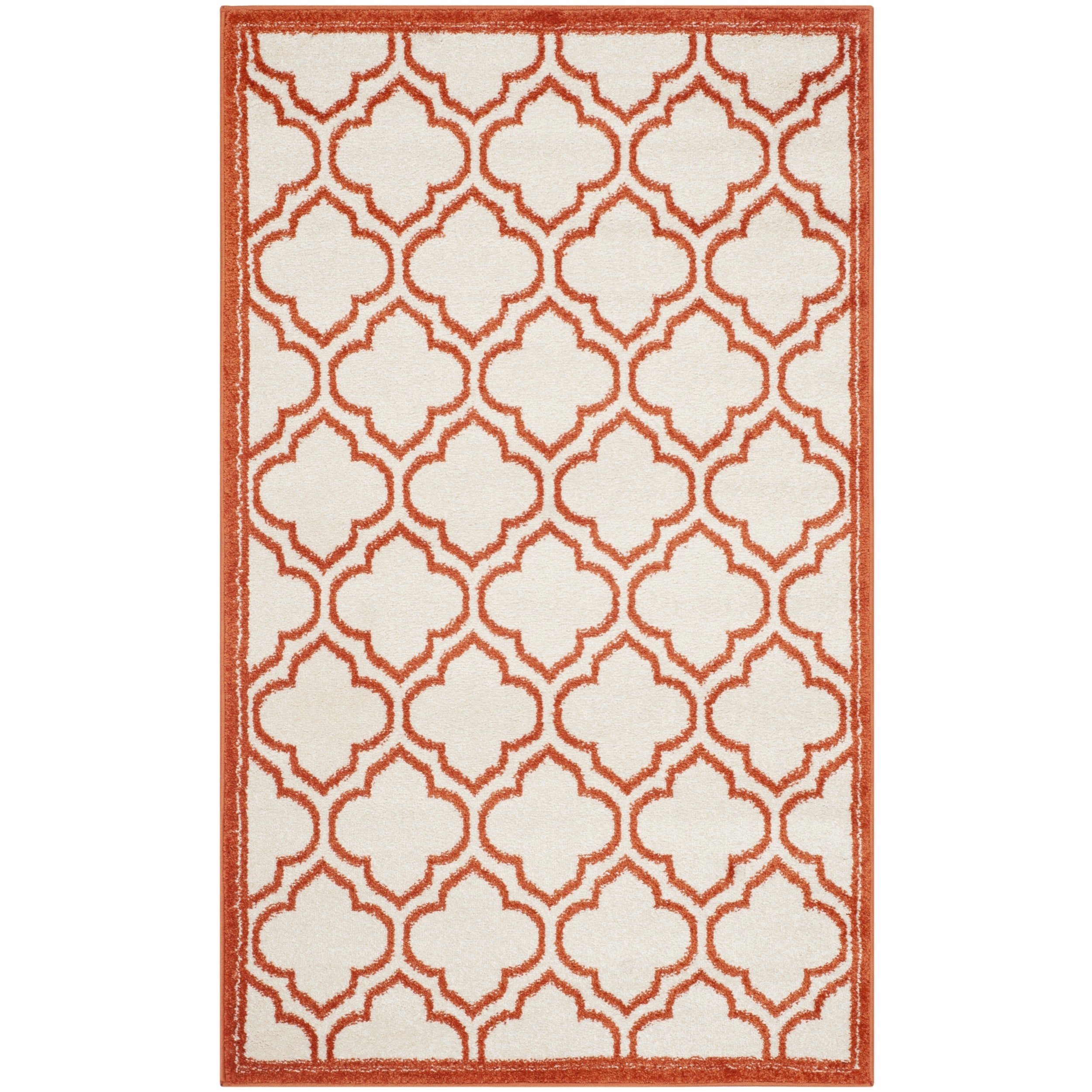 Safavieh Amherst Indoor/ Outdoor Ivory/ Orange Rug (3 X 5)