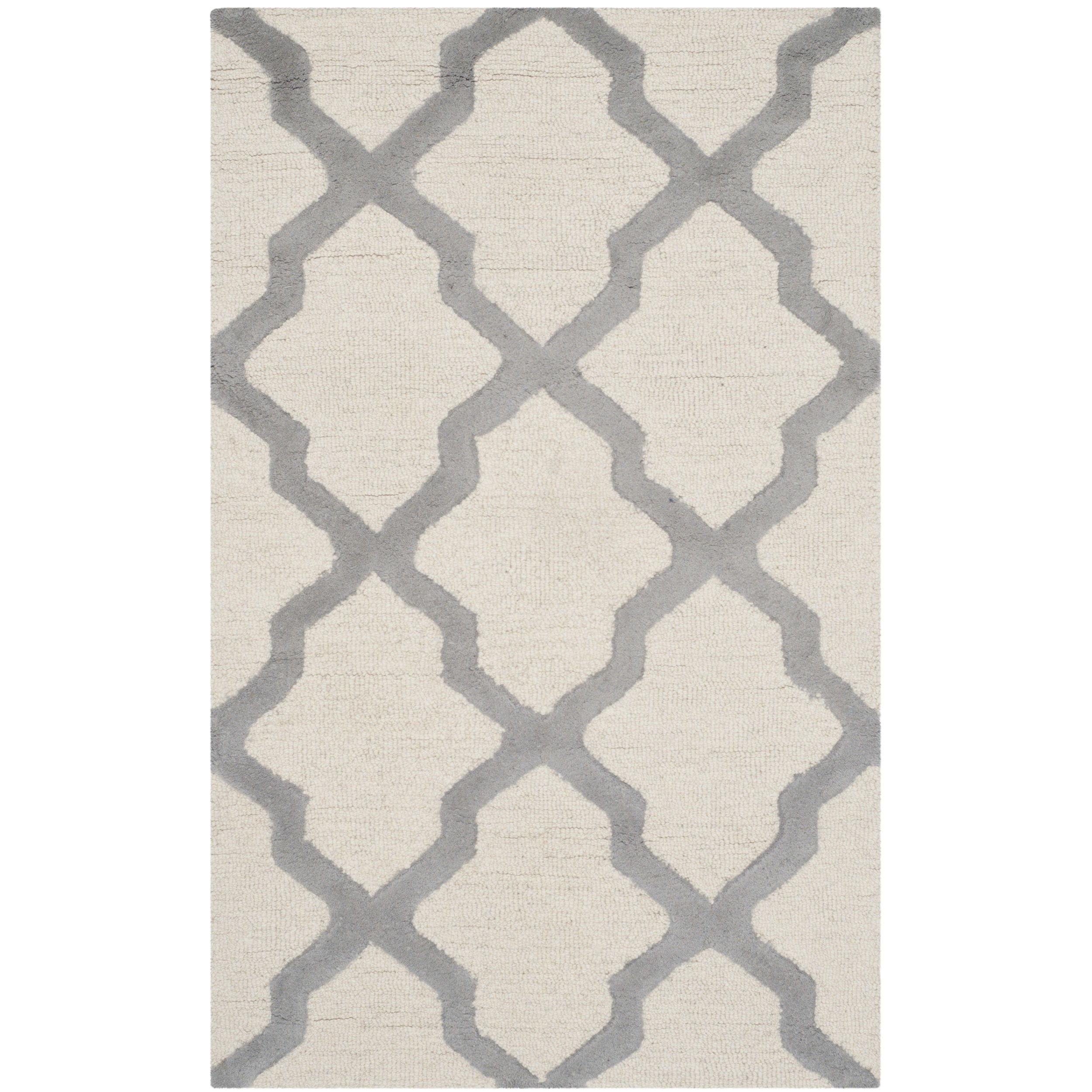 Safavieh Handmade Moroccan Cambridge Ivory/ Silver Wool Rug (3 X 5)