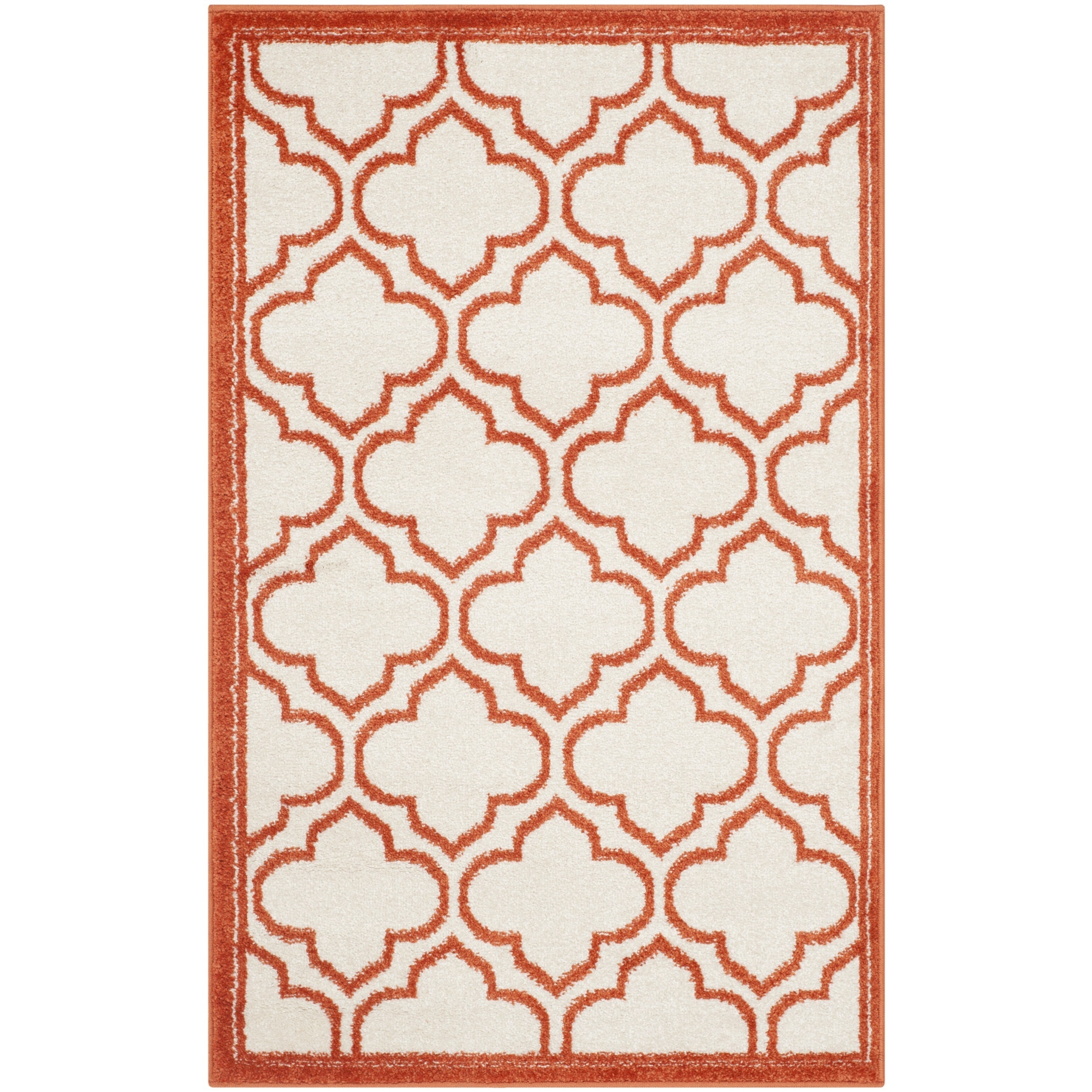 Safavieh Amherst Indoor/ Outdoor Ivory/ Orange Rug (26 X 4)