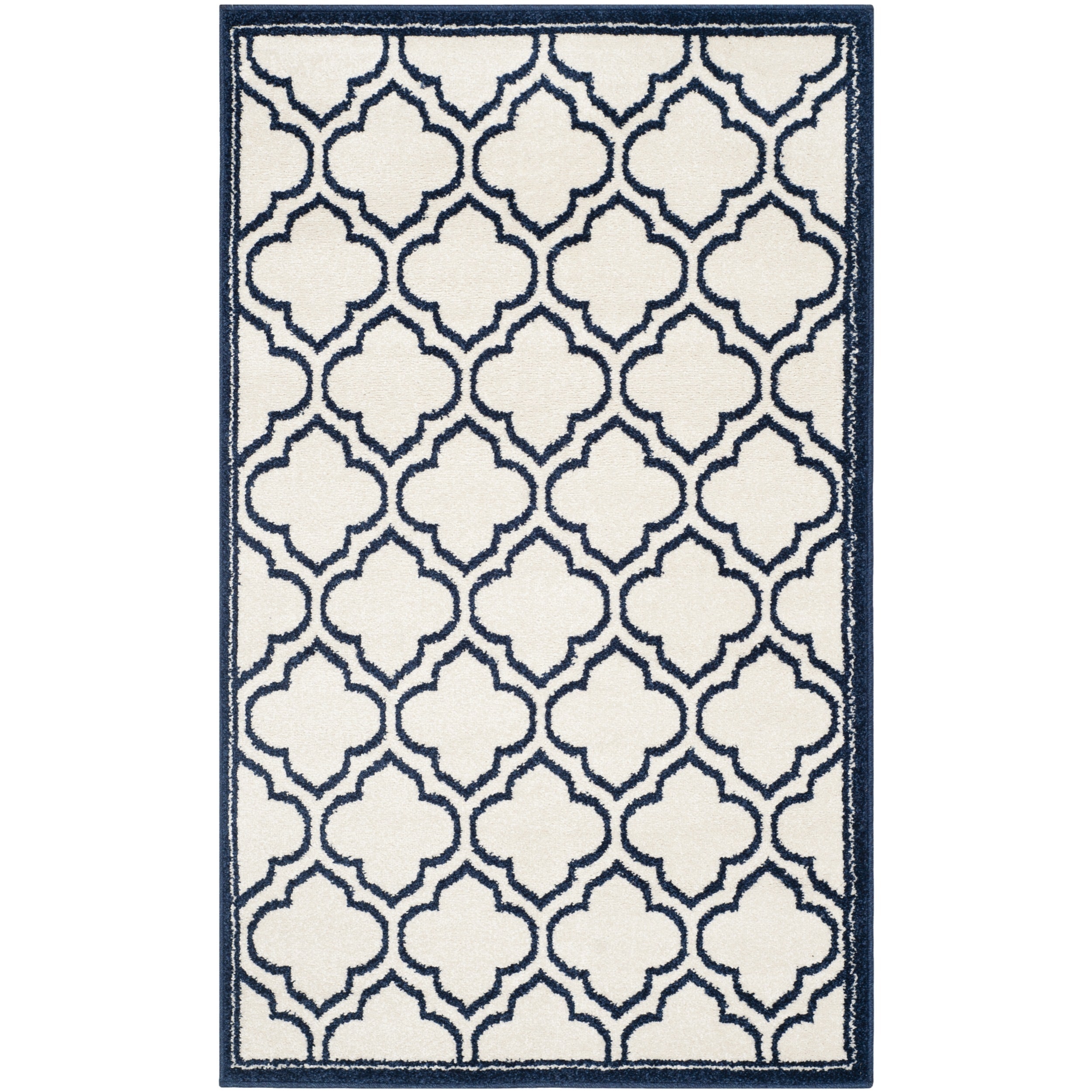 Safavieh Amherst Indoor/ Outdoor Ivory/ Navy Rug (3 X 5)